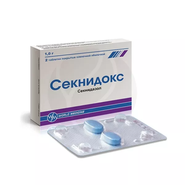 Изображение товара Секнидокс таблетки 1г покрытые п/о, 2 шт Изображение товара Секнидокс таблетки 1г покрытые п/о, 2 шт