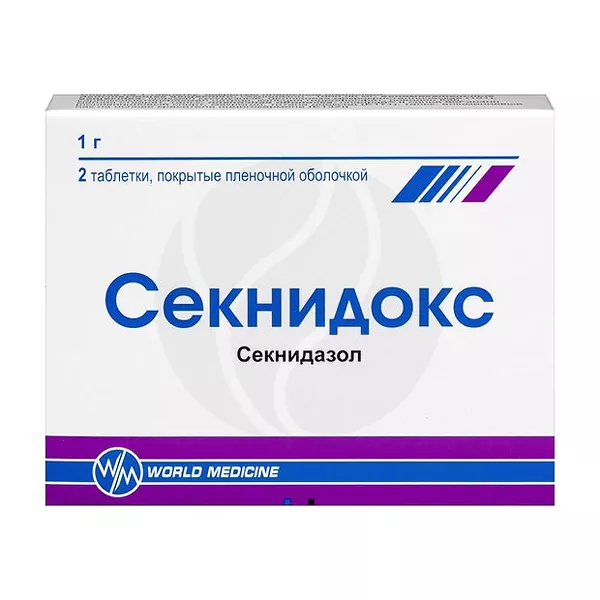 Изображение товара Секнидокс таблетки 1г покрытые п/о, 2 шт Изображение товара Секнидокс таблетки 1г покрытые п/о, 2 шт