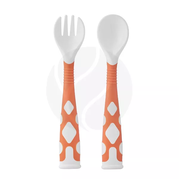 Изображение товара Roxy-kids набор гибких столовых приборов ложка и вилка, цвет оранжевый (9+мес)