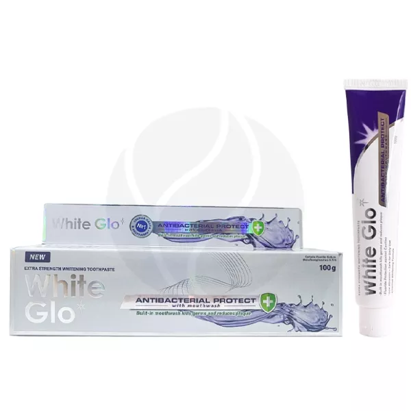 Изображение товара White Glo Antibacterial protect with mouthwash паста зубная 2в1, 100г Изображение товара White Glo Antibacterial protect with mouthwash паста зубная 2в1, 100г