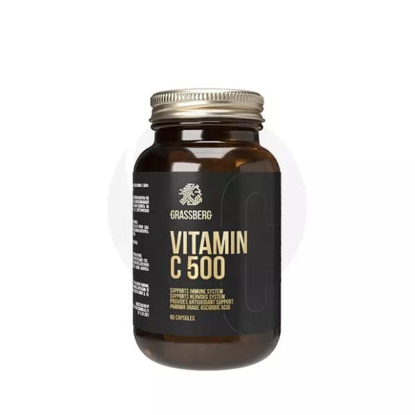 Изображение товара Grassberg Витамин С капсулы 500 мг №60 для иммунитета и здоровья