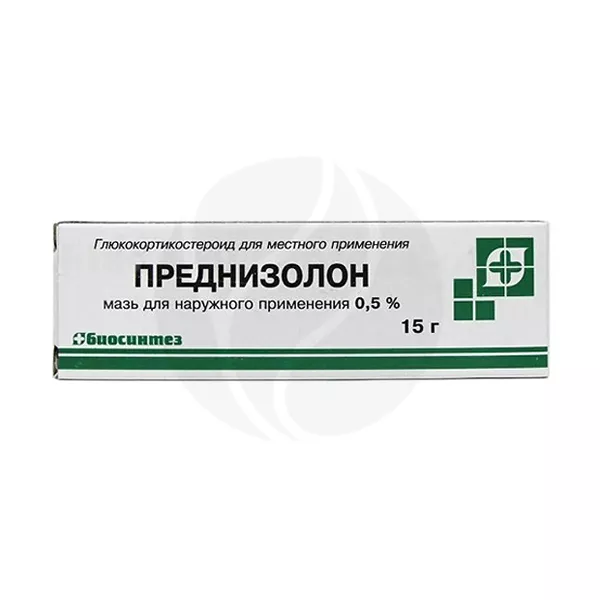 Изображение товара Мазь Преднизолон Биосинтез 0,5% 15г для кожи и аллергий Изображение товара Мазь Преднизолон Биосинтез 0,5% 15г для кожи и аллергий