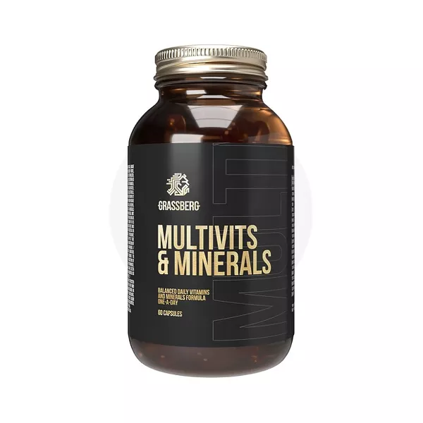 Изображение товара Мультивитамины и минералы Grassberg в капсулах, 60 штук Изображение товара Мультивитамины и минералы Grassberg в капсулах, 60 штук