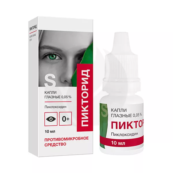 Изображение товара Глазные капли Пикторид-СОЛОфарм Пиклоксидина дигидрохлорид 0,05% Изображение товара Глазные капли Пикторид-СОЛОфарм Пиклоксидина дигидрохлорид 0,05%