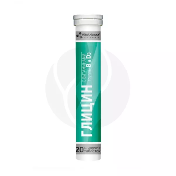 Изображение товара Vitascience Шипучие витамины Глицин с витаминами группы В и D3 таблетки шипучие, №20