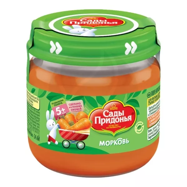 Изображение товара Морковное пюре для детей старше 5 месяцев Сады Придонья, 80 г