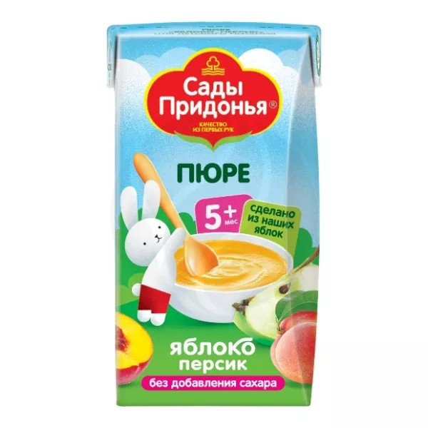 Изображение товара Сады Придонья пюре яблоко-персик (5+мес), 125г