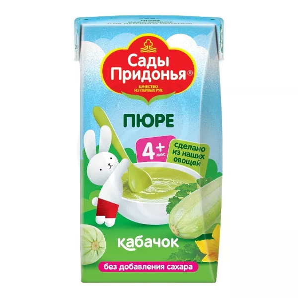 Изображение товара Пюре кабачок Сады Придонья 125 г для первого прикорма 4+ мес Изображение товара Пюре кабачок Сады Придонья 125 г для первого прикорма 4+ мес