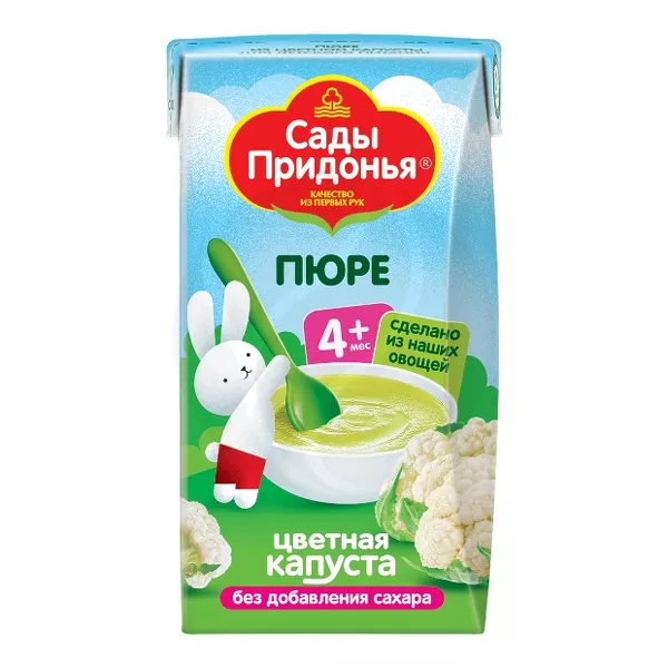 Изображение товара Пюре из цветной капусты Сады Придонья для первого прикорма Изображение товара Пюре из цветной капусты Сады Придонья для первого прикорма