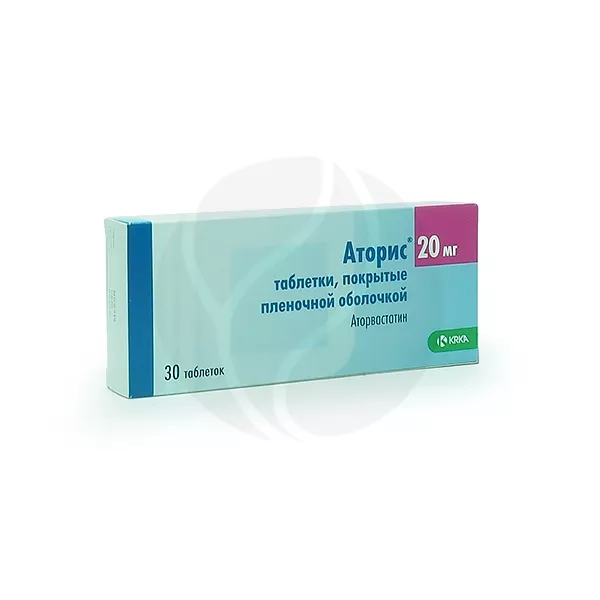 Изображение товара Аторис таблетки 20мг покрытые, №30 - препарат для снижения холестерина
