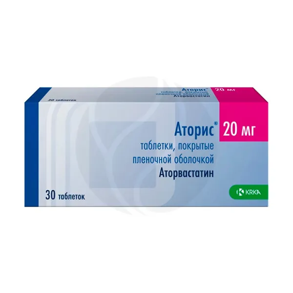 Изображение товара Аторис таблетки 20мг покрытые, №30 - препарат для снижения холестерина