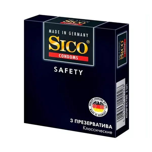 Изображение товара Презервативы Sico Safety классические, №3, натуральный латекс, силиконовая смазка Изображение товара Презервативы Sico Safety классические, №3, натуральный латекс, силиконовая смазка