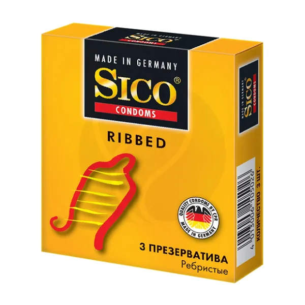 Изображение товара Презервативы Sico Ribbed с ребристостью и накопителем Изображение товара Презервативы Sico Ribbed с ребристостью и накопителем