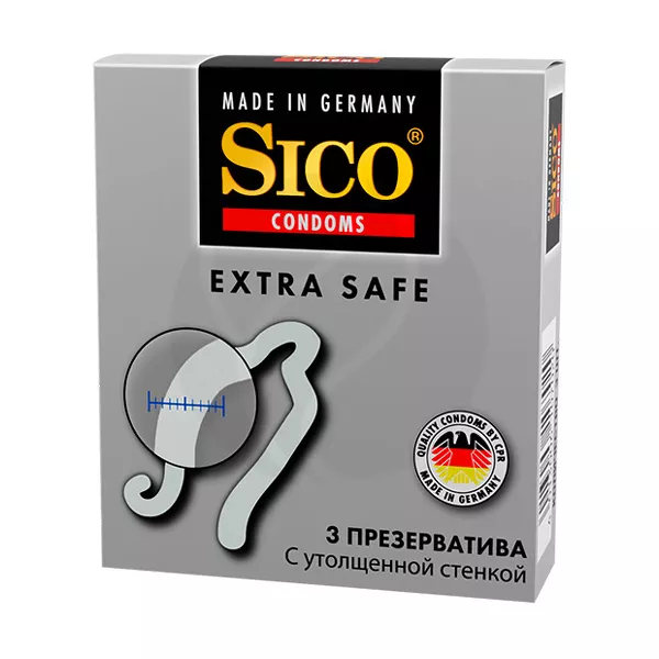 Изображение товара Sico Extra safe презервативы с утолщенной стенкой, 3шт Изображение товара Sico Extra safe презервативы с утолщенной стенкой, 3шт