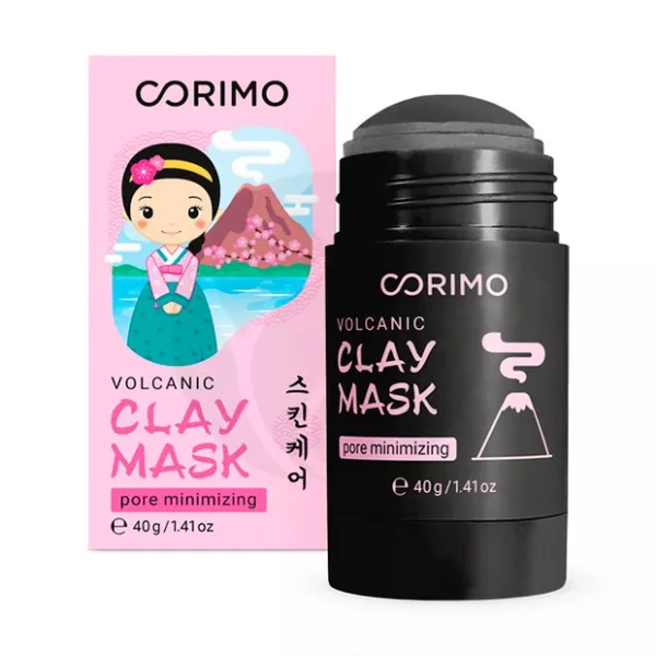 Изображение товара Corimo Черная глиняная маска для лица с вулканическим пеплом и цинком, 40г