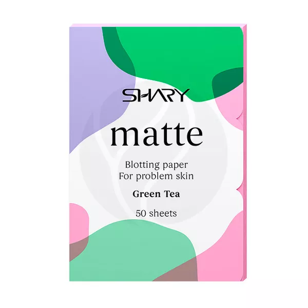 Изображение товара Shary Матирующие салфетки для лица для проблемной кожи Зеленый чай, 50шт Изображение товара Shary Матирующие салфетки для лица для проблемной кожи Зеленый чай, 50шт