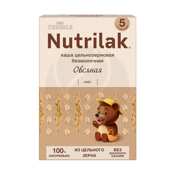 Изображение товара Nutrilak Procereals каша безмолочная овсяная цельнозерновая, без сахара (5+мес), 200г