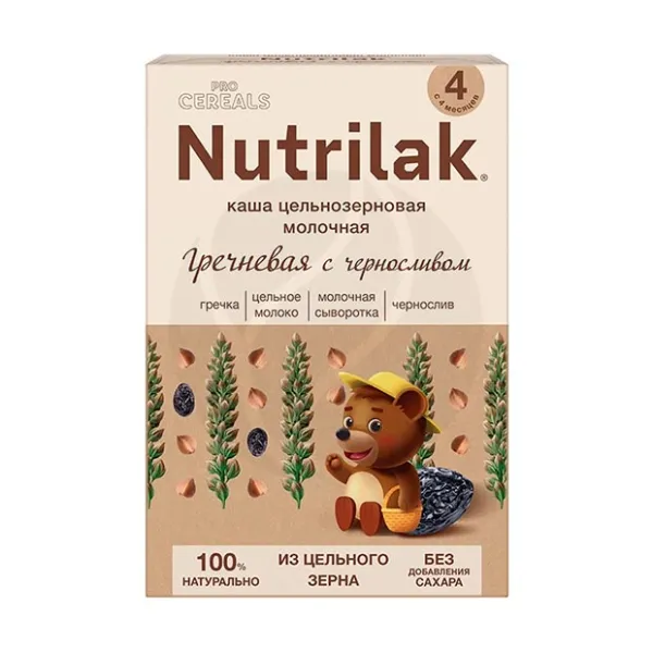 Изображение товара Nutrilak Procereals каша молочная гречневая с черносливом цельнозерновая, без сахара (4+мес), 200г Изображение товара Nutrilak Procereals каша молочная гречневая с черносливом цельнозерновая, без сахара (4+мес), 200г