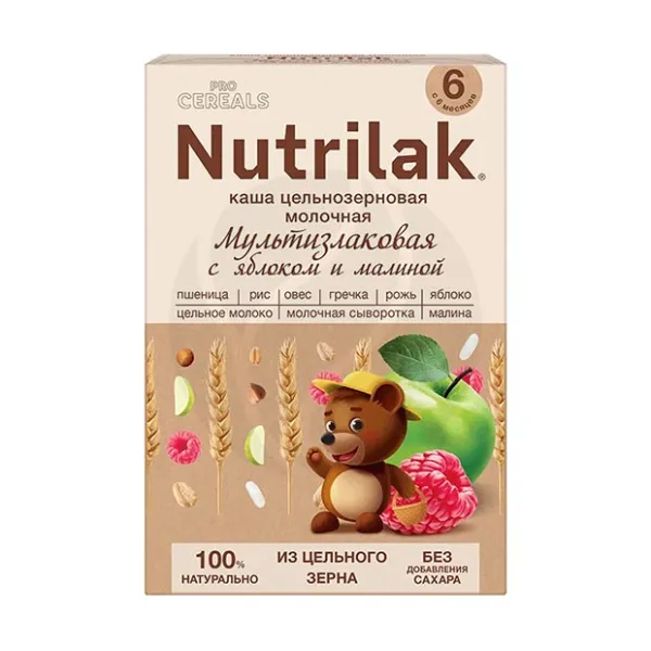 Изображение товара Nutrilak Procereals каша молочная мультизлаковая с яблоком и малиной 200г Изображение товара Nutrilak Procereals каша молочная мультизлаковая с яблоком и малиной 200г