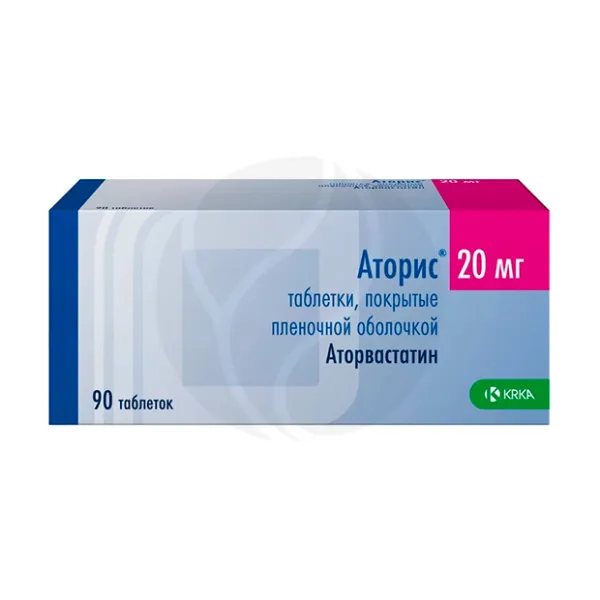 Изображение товара Аторис таблетки покрытые 20 мг, 90 штук - снижение холестерина и здоровье сердца