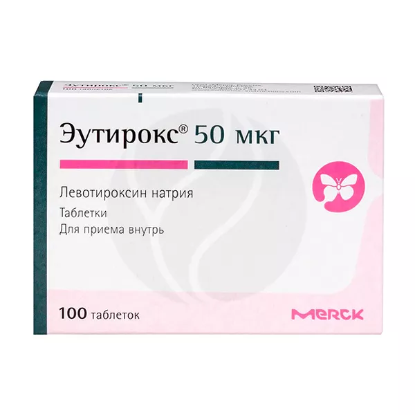 Изображение товара Эутирокс таблетки 50мкг, №100 Изображение товара Эутирокс таблетки 50мкг, №100