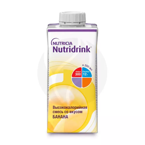 Изображение товара Высококалорийная жидкая смесь Nutridrink со вкусом банана 200 мл