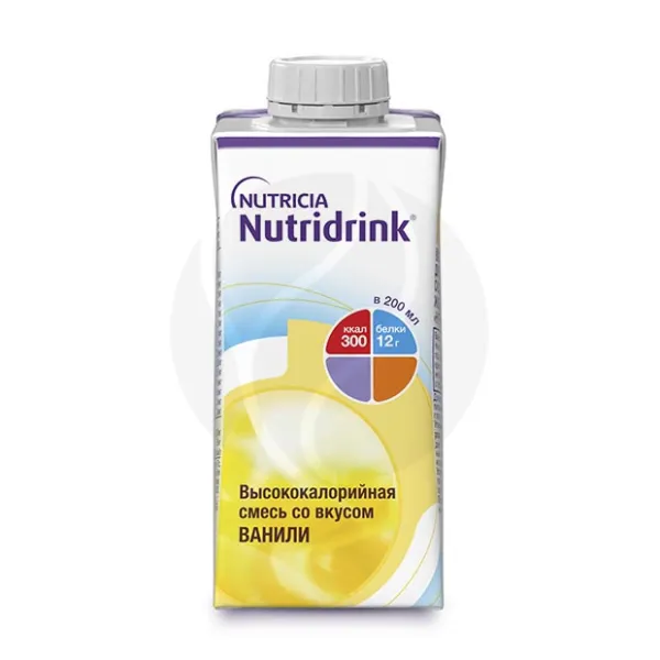 Изображение товара Высококалорийная жидкая смесь Nutridrink со вкусом ванили, 200мл Изображение товара Высококалорийная жидкая смесь Nutridrink со вкусом ванили, 200мл
