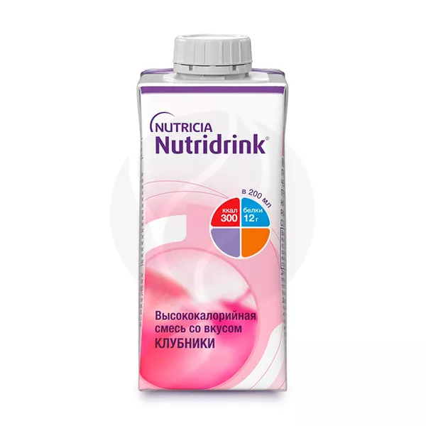 Изображение товара Высококалорийная жидкая смесь Nutridrink со вкусом клубники 200мл