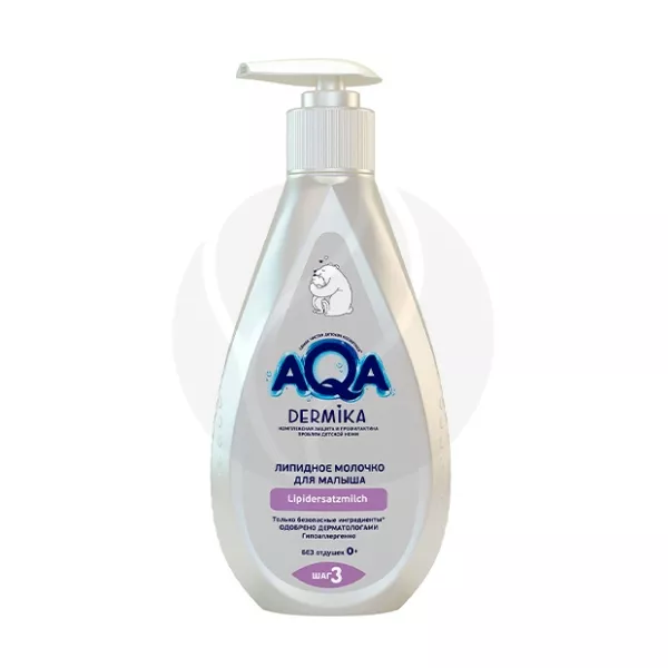 Изображение товара Детское липидное молочко Aqadermika для ухода за кожей малышей 0+ месяцев 250 мл