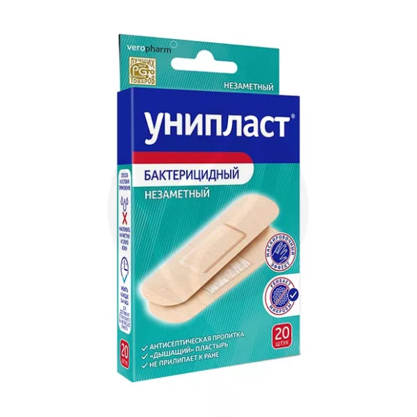 Изображение товара Унипласт лейкопластырь бактерицидный незаметный (1,9*7,2см), 20шт Изображение товара Унипласт лейкопластырь бактерицидный незаметный (1,9*7,2см), 20шт