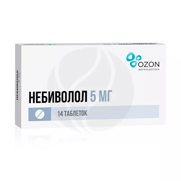 Изображение товара Таблетки Небиволол-Озон 5мг №14 Изображение товара Таблетки Небиволол-Озон 5мг №14