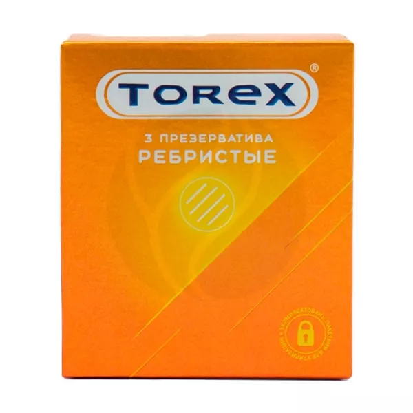 Изображение товара Torex презервативы ребристые №3 185 мм, прозрачные, с накопителем
