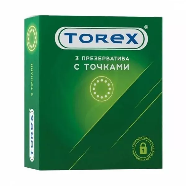 Изображение товара Презервативы Torex с точками из латекса, 3 штуки Изображение товара Презервативы Torex с точками из латекса, 3 штуки
