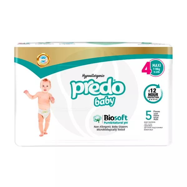 Изображение товара Подгузники Predo Baby Biosoft 4 7-18 кг 5 шт гипоаллергенные комфортные прочные