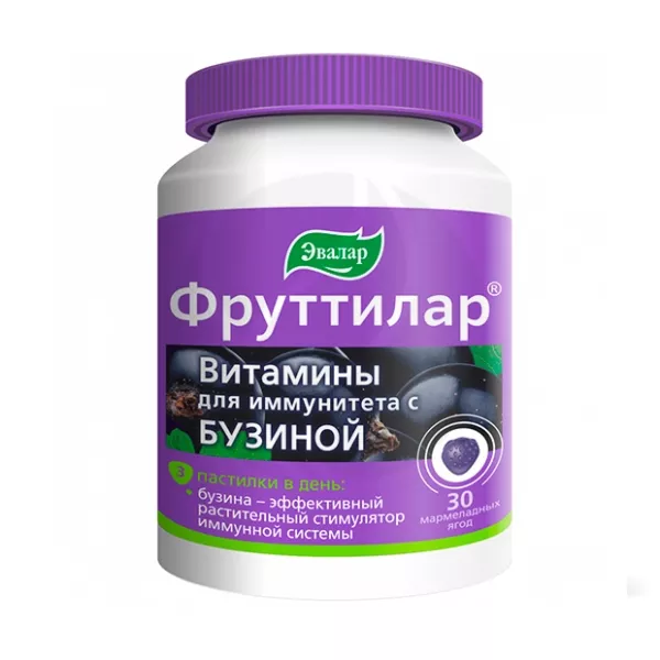 Изображение товара Эвалар Фруттилар Витамины д/иммунитета пастилки жевательные, №30