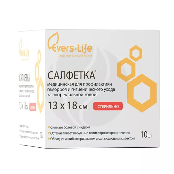 Изображение товара Салфетки для профилактики геморроя, упаковка 10 штук