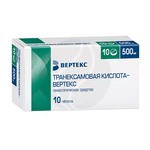 Изображение товара Транексамовая кислота Вертекс таблетки покрытые 500мг №10