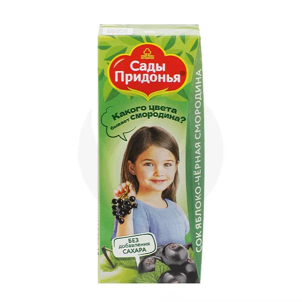 Изображение товара Сады Придонья сок осветленный яблоко-черная смородина (5+мес), 200мл