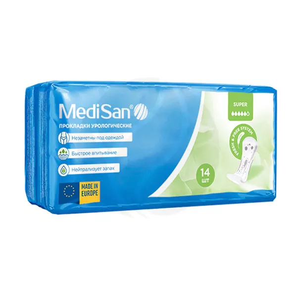 Изображение товара МediSan Super урологические прокладки №14 Онтэкс Бельгия Изображение товара МediSan Super урологические прокладки №14 Онтэкс Бельгия