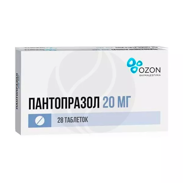 Изображение товара Пантопразол таблетки покрыт.кишечнораств.об. 20мг, №28 Изображение товара Пантопразол таблетки покрыт.кишечнораств.об. 20мг, №28