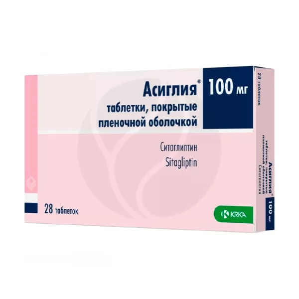 Изображение товара Асиглия таблетки 100мг покрытые пленочной оболочкой, №28 от производителя Krka