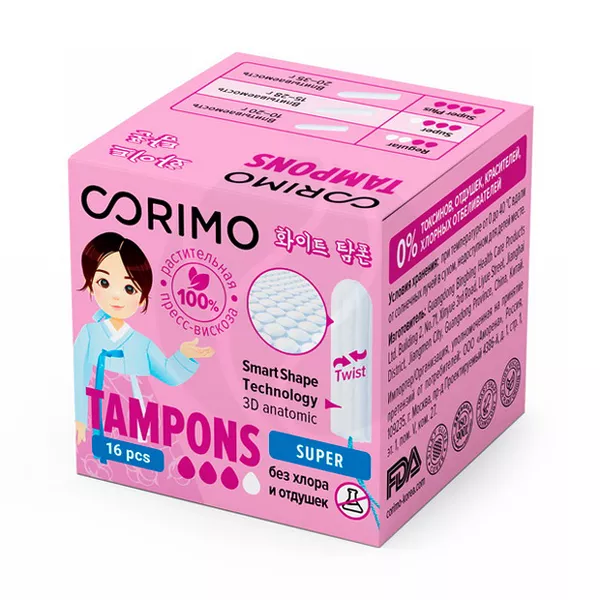 Изображение товара Corimo Super тампоны, 16шт Изображение товара Corimo Super тампоны, 16шт