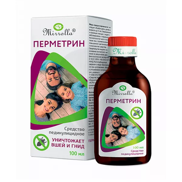 Изображение товара Mirrolla Перметрин Фора+ 1,5% средство педикулицидное , 100мл Изображение товара Mirrolla Перметрин Фора+ 1,5% средство педикулицидное , 100мл