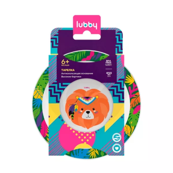 Изображение товара Lubby тарелка с антискользящим дном для детей 6+ мес
