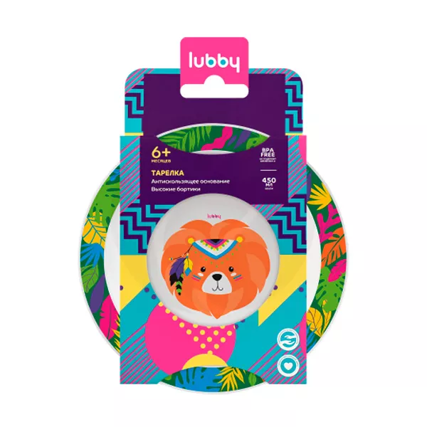 Изображение товара Lubby тарелка с антискользящим дном для детей 6+ мес