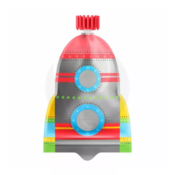 Изображение товара Контейнер для прикорма Тубик Пауч Ракета 180 мл двойной зип-лок безопасный и многоразовый