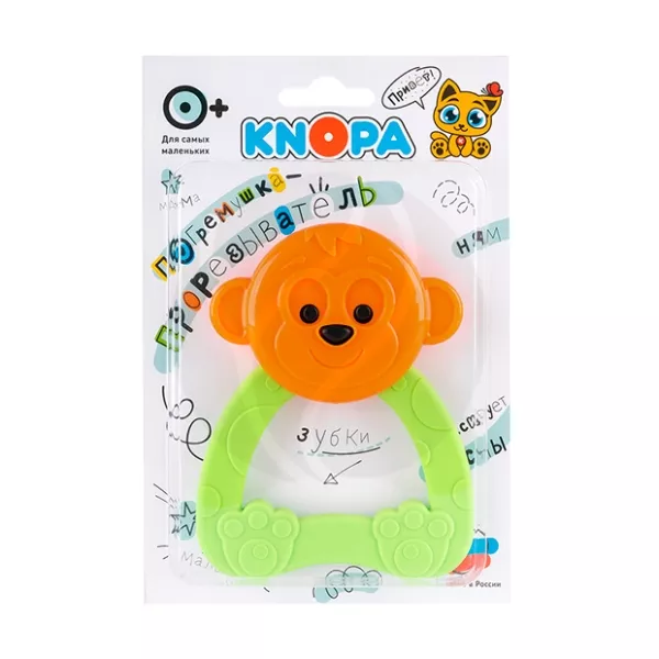 Изображение товара Knopa прорезыватель-погремушка Обезьянка для малышей 0+ мес яркий и безопасный