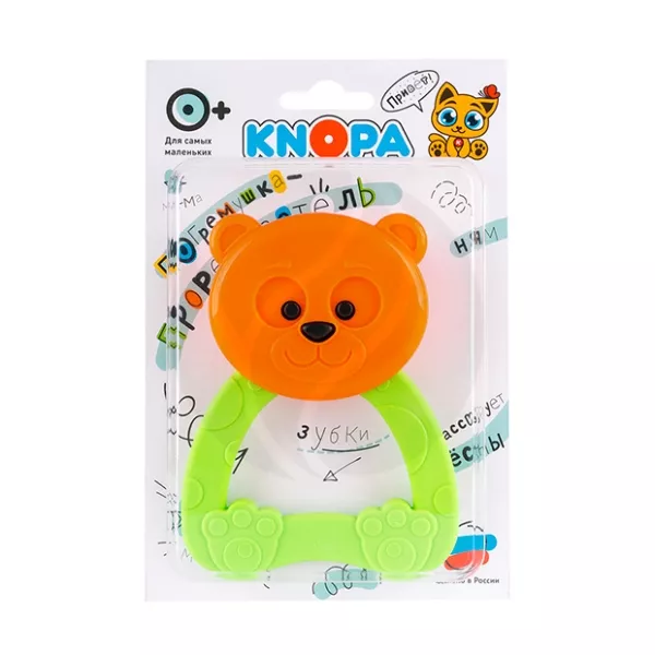 Изображение товара Knopa прорезыватель-погремушка Мишутка 0+ мес яркий безопасный комфорт