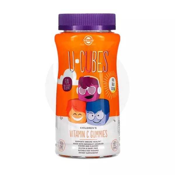 Solgar Ю-Кьюбс мармеладные пастилки жевательные с витамином С 125мг, №90