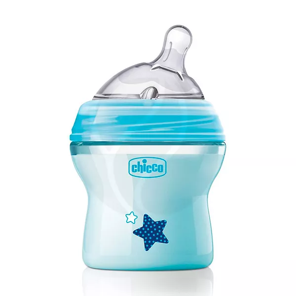 Chicco Natural Feeling бутылочка для кормления с силиконовой соской (0+), цвет голубой, 150мл